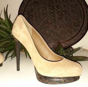 Kelsi Dagger Candise Snake Wrapped Pump In Tan S